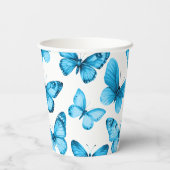 バタフライ 水彩 誕生日 ウェディング ベビーシャワー 紙コップ (裏面)