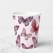 バタフライ 水彩 誕生日 ウェディング ベビーシャワー 紙コップ (裏面)