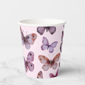 バタフライ 水彩 誕生日 ウェディング ベビーシャワー 紙コップ (正面)