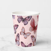 バタフライ 水彩 誕生日 ウェディング ベビーシャワー 紙コップ (裏面)