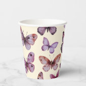 バタフライ 水彩 誕生日 ウェディング ベビーシャワー 紙コップ (正面)