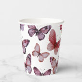 バタフライ 水彩 誕生日 ウェディング ベビーシャワー 紙コップ (裏面)