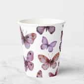 バタフライ 水彩 誕生日 ウェディング ベビーシャワー 紙コップ (正面)