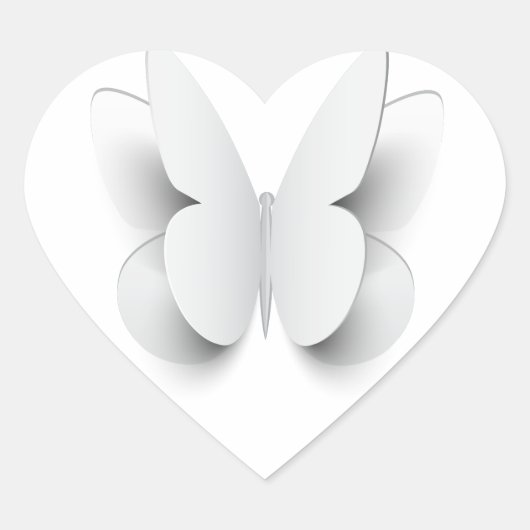 バタフライ – 紙効果から切断 ハートシール (正面)