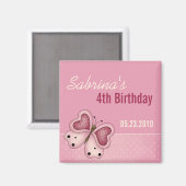 バタフライ・誕生日招待状磁石 マグネット (正面/裏面)
