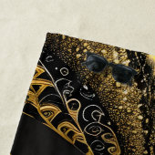 バタフライ（黒） ビーチタオル (インサイチュ)