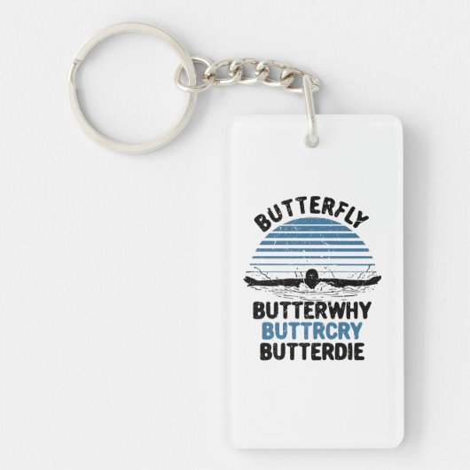 バタフライ Butterwhy 水泳ギフト キーホルダー (正面)