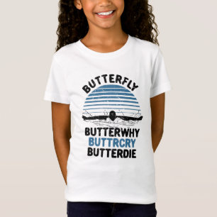 バタフライ Butterwhy 水泳ギフト Tシャツ