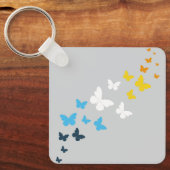 バタフライAroAceプライド- AroAce国旗の色 キーホルダー (正面)