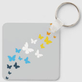 バタフライAroAceプライド- AroAce国旗の色 キーホルダー (裏面)