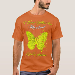 バタフライI衣服イエローフォーマイ叔母ADHD認識度 Tシャツ