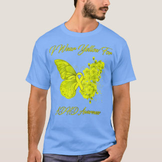 バタフライI衣服イエローADHD認識度477 Tシャツ