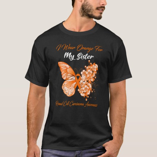 バタフライI衣服オレンジの私の姉妹腎細胞C Tシャツ (正面)