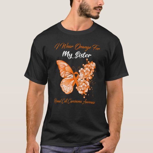 バタフライI衣服オレンジの私の姉妹腎細胞C Tシャツ (正面)
