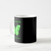バタフライI衣服グリーンうつ病認識度 コーヒーマグカップ (正面左)