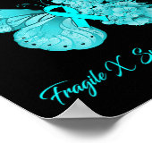 バタフライI衣服ティール（緑がかった色）のための私の孫の脆性X Sy ポスター (角)