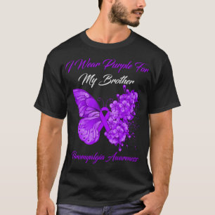 バタフライI衣服パープルfor My Brother Fibromyalgi Tシャツ