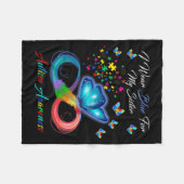 バタフライI衣服ブルーのための私の妹の自閉症アワレネ フリースブランケット (正面(横))