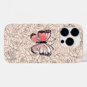 バタフライiPhoneケース(バラ付) Case-Mate iPhoneケース (裏面 (横))