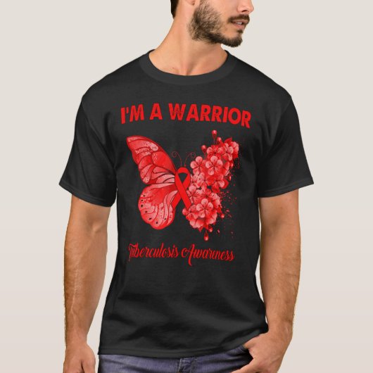 バタフライIu2019m戦士の結核認識度 Tシャツ (正面)