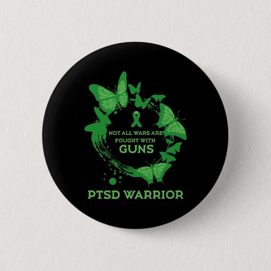 バタフライPtsd引用文うつ病の予防米国陸軍 缶バッジ (正面)