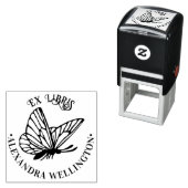 バタフライSV Ex Librisライブラリブック名ラウンド セルフインキングスタンプ (インサイチュ)