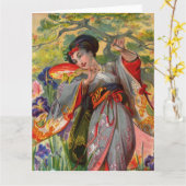 バタフライTouchビッググリーティングカード カード (黄色い花)