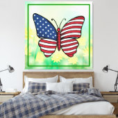 バタフライUSAフラグ昇華–62614 キャンバスプリント (インサイチュ (寝室))