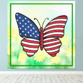 バタフライUSAフラグ昇華–62614 キャンバスプリント (インサイチュ (ウッドフロア))