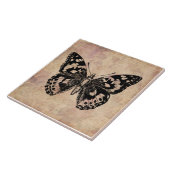 バタフ図解入りの、写真付きのライ·ヴィンテージ·アート/フローラ·スクリプト タイル (側面)