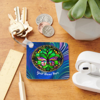 バタフ忙しェイパーソナライズされたキーチェーン キーホルダー