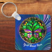 バタフ忙しェイパーソナライズされたキーチェーン キーホルダー (正面)