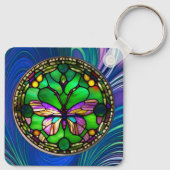 バタフ忙しェイパーソナライズされたキーチェーン キーホルダー (裏面)