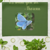 バタフ感動的ォロー引用文 キッチンタオル (折り畳み)