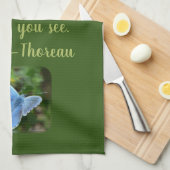 バタフ感動的ォロー引用文 キッチンタオル (四つ折り)