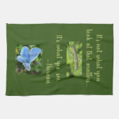 バタフ感動的ォロー引用文 キッチンタオル (横)