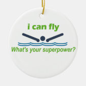 バタフ素晴らしローク泳ぐ人のギフト！ セラミックオーナメント (正面)