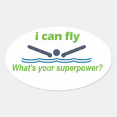 バタフ素晴らしローク泳ぐ人のギフト！ 楕円形シール (正面)