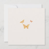 バタフ素朴ィンヒマワリ薄紫ブライダルシャワー 招待状 (裏面)