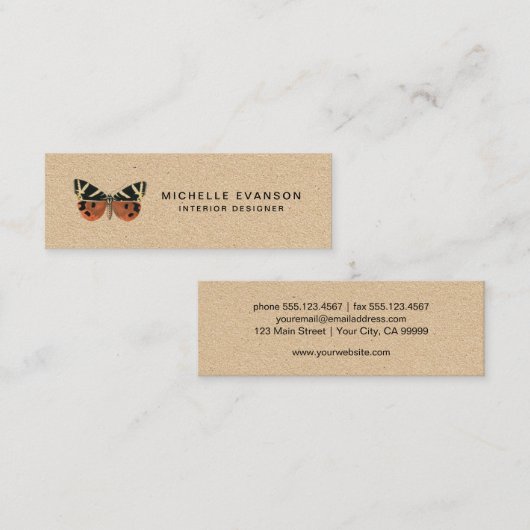 バタフ素朴ロのロシンプルゴ スキニー名刺 (正面/裏面)