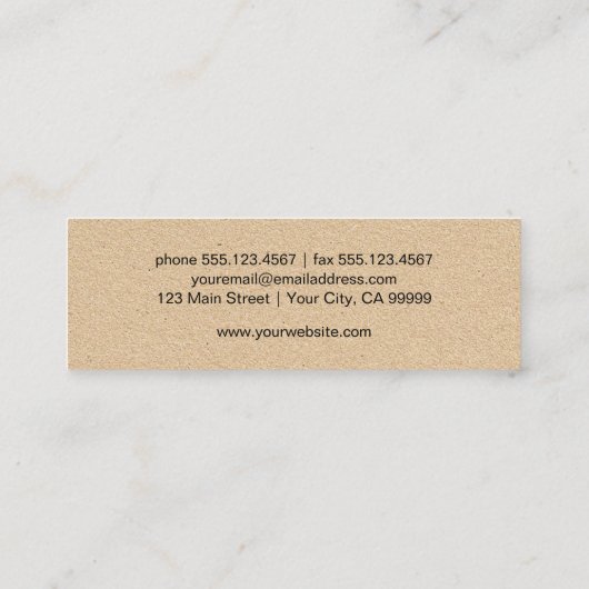 バタフ素朴ロのロシンプルゴ スキニー名刺 (裏面)