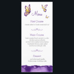 バタフ結婚ィーの名刺 | 紫の水色 メニュー<br><div class="desc">美しい紫色と黄色の蝶のメニュ結婚ーラックカードを探してパーソナライズできる？水彩イラストでデザインされたメニューラックカードかわいらしで、表裏の様々な蝶を紫・紫・金ゴールドの色調で描く。特別カスタマイズな日の思い出を映し出し、お客様の思い出として持ち帰ること結婚ができる。色：紫、紫、アメジスト、ラベンダー、黄色、金ゴールド。カテゴリ：カスタムウェディングメニューラックカード、バタフライ結婚のテーマ。</div>