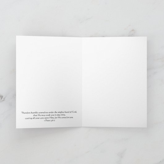 バタフ絵画ィーの聖なる書物、 経典カード1 Peter 5:6-7 カード (内部)