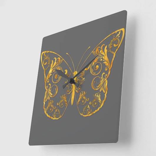 バタフ華美ェイ角壁時計 スクエア壁時計 (傾斜)