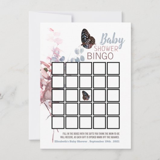 バタフ葉ィースエレガント、ベビーシャワービンゴ (正面)