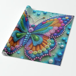 バタフ鮮やかィー5Dダイアモンド絵画ズキットDIYアート ラッピングペーパー