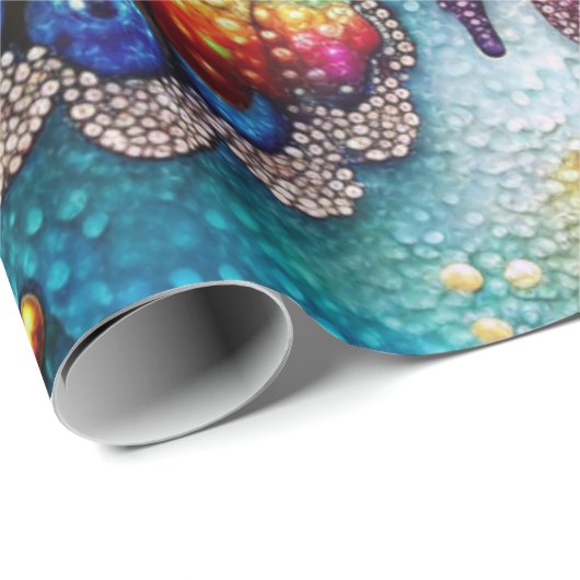 バタフ鮮やかィー5Dダイアモンド絵画ズキットDIYアート ラッピングペーパー (ロールコーナー)