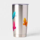 "バタフ鮮やかライトリオ – カラフル自然" 保温保冷タンブラー (左面)