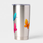 "バタフ鮮やかライトリオ – カラフル自然" 保温保冷タンブラー (右面)