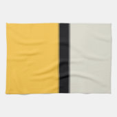 バタモダンーイエローシルバーグレイストライプブラック キッチンタオル (横)